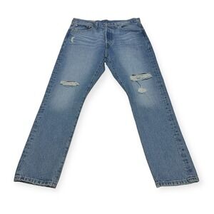 NWT Levi's Women's 501 S Skinny Distressed Button Fly Denim Mom Blue Jeans 31x28